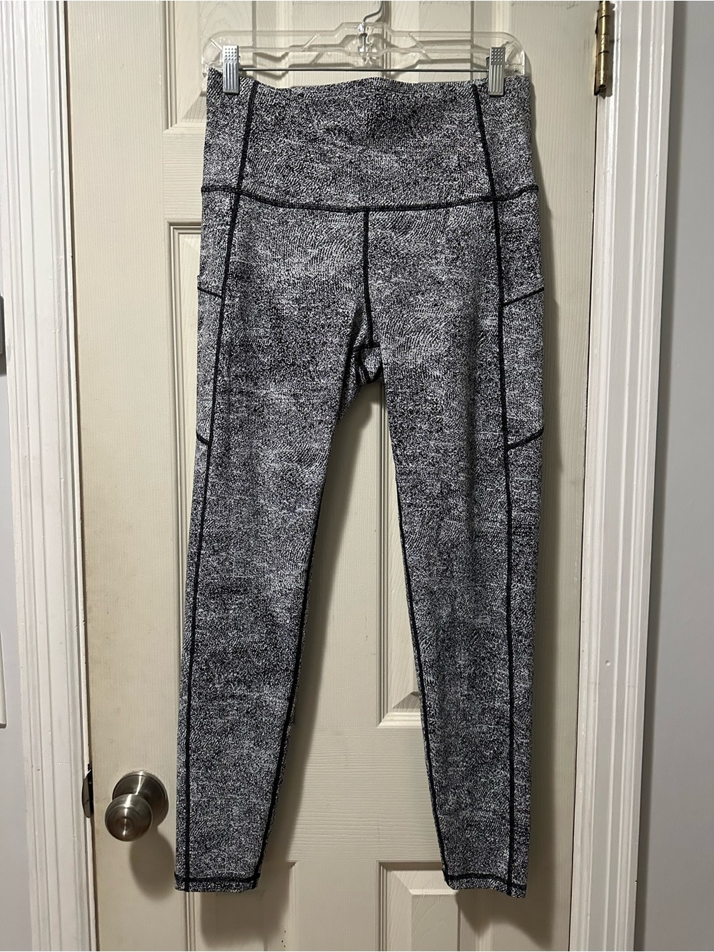 Black & White Speckled High-Waist Leggings